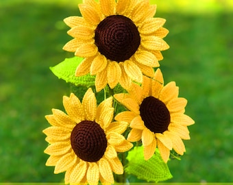 Sunflower Crochet Pattern - Mini Sunflower Crochet Pattern - Dwarf Sunflower - Crochet Sunflower Bouquet Pattern - Crochet Flower Pattern