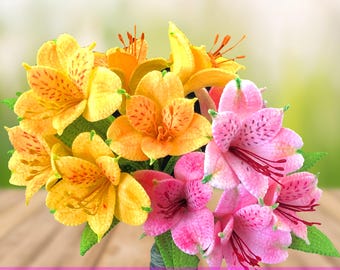 Crochet Alstroemeria Flower Pattern: Peruvian Lily Tutorial (PDF