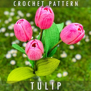 Modello Tulipano all'uncinetto - Modello Fiore Tulipano all'uncinetto - Tulipano all'uncinetto - Bouquet Tulipano all'uncinetto - Modello Fiore all'uncinetto