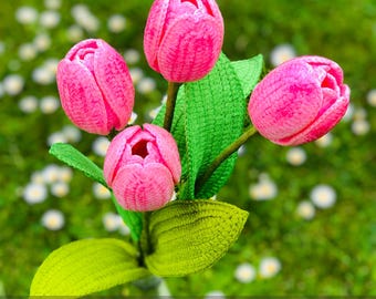 Crochet Tulip Pattern: Realistic Flower Bouquet (PDF Download)