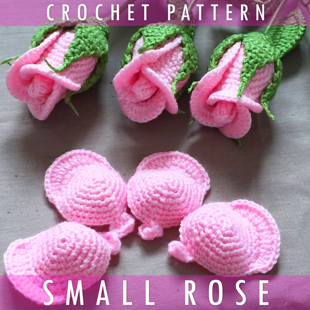 Crochet Rose Pattern - Crochet Small Flower - Crochet Valentine - Small ...
