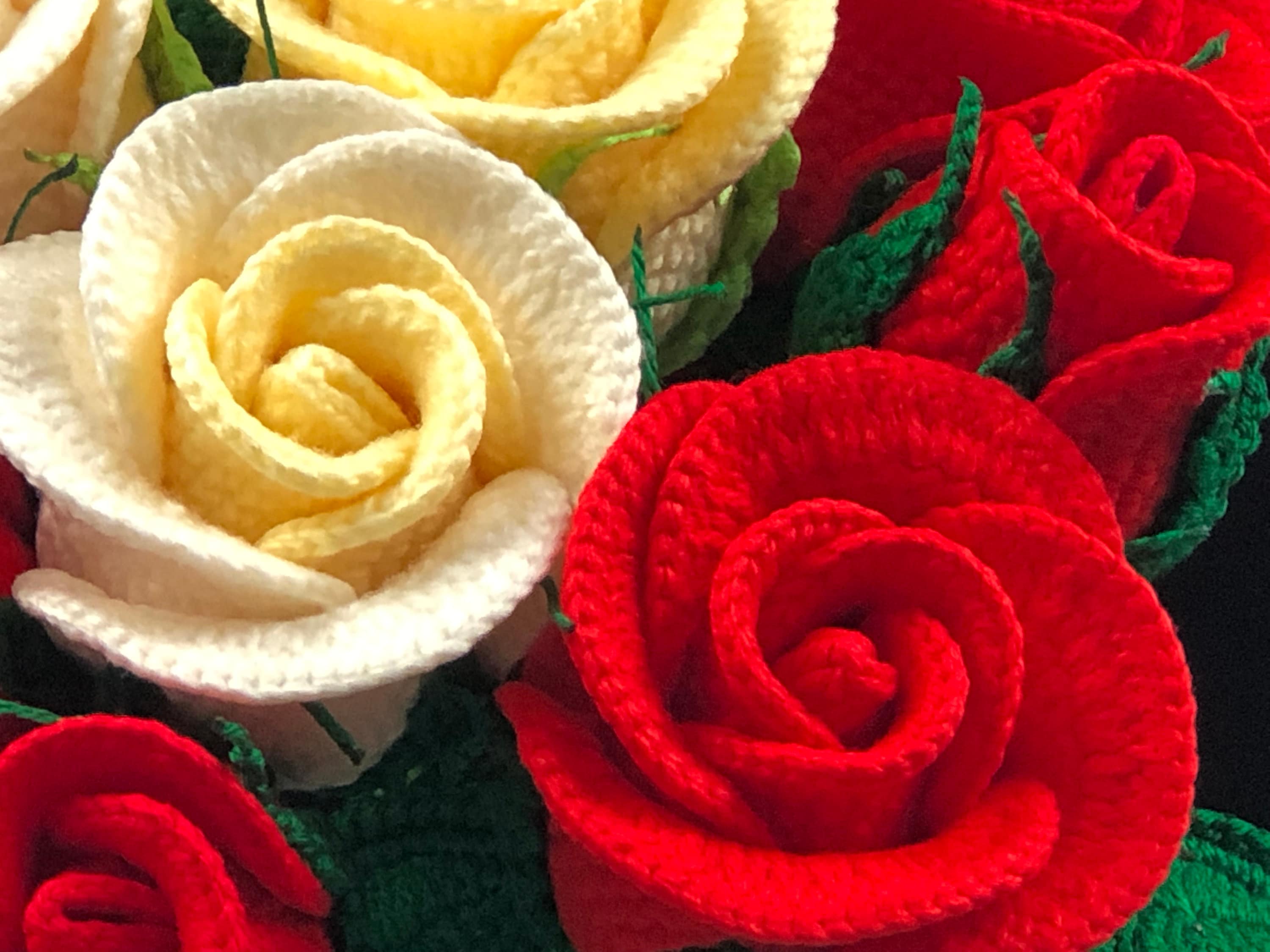 Long Stem Rose Crochet Pattern Crochet Rose Flower Crochet Etsy