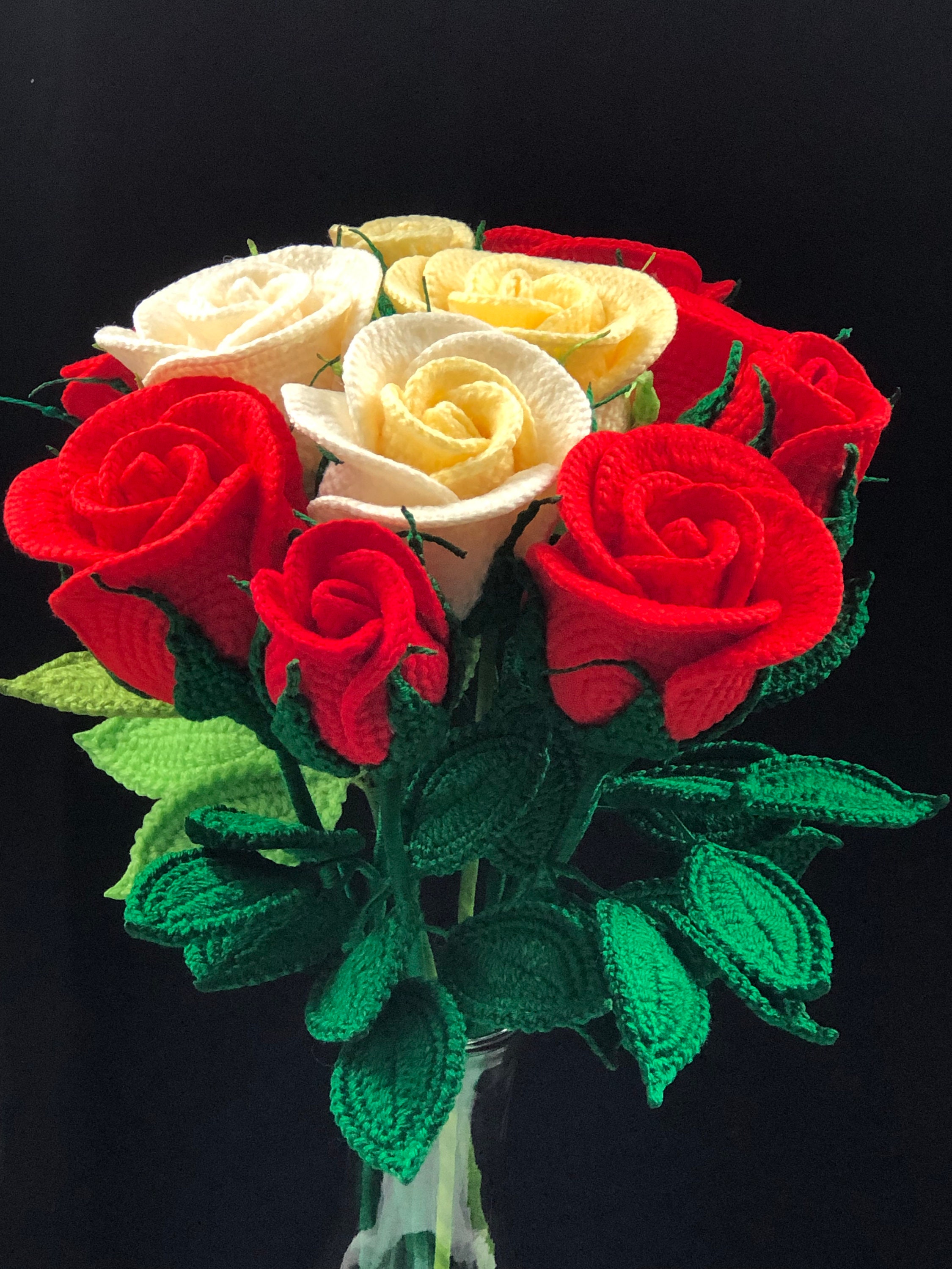 Long Stem Rose Crochet Pattern Crochet Rose Flower Crochet Etsy España