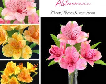 Crochet Alstroemeria Pattern, Alstroemeria Flower Crochet Tutorial, Peruvian Lily, Crochet Pattern