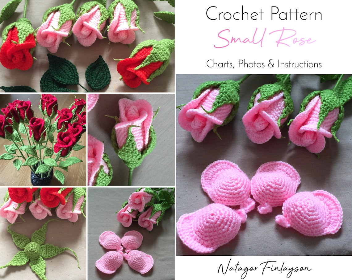 Crochet Rose Pattern Crochet Small Flower Crochet - Etsy