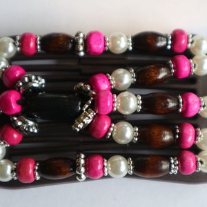 MINI PINKO peigne à cheveux africain original papillon mode femme multi-usages Double accessoire pour cheveux papillon extensible perles de cheveux bijoux