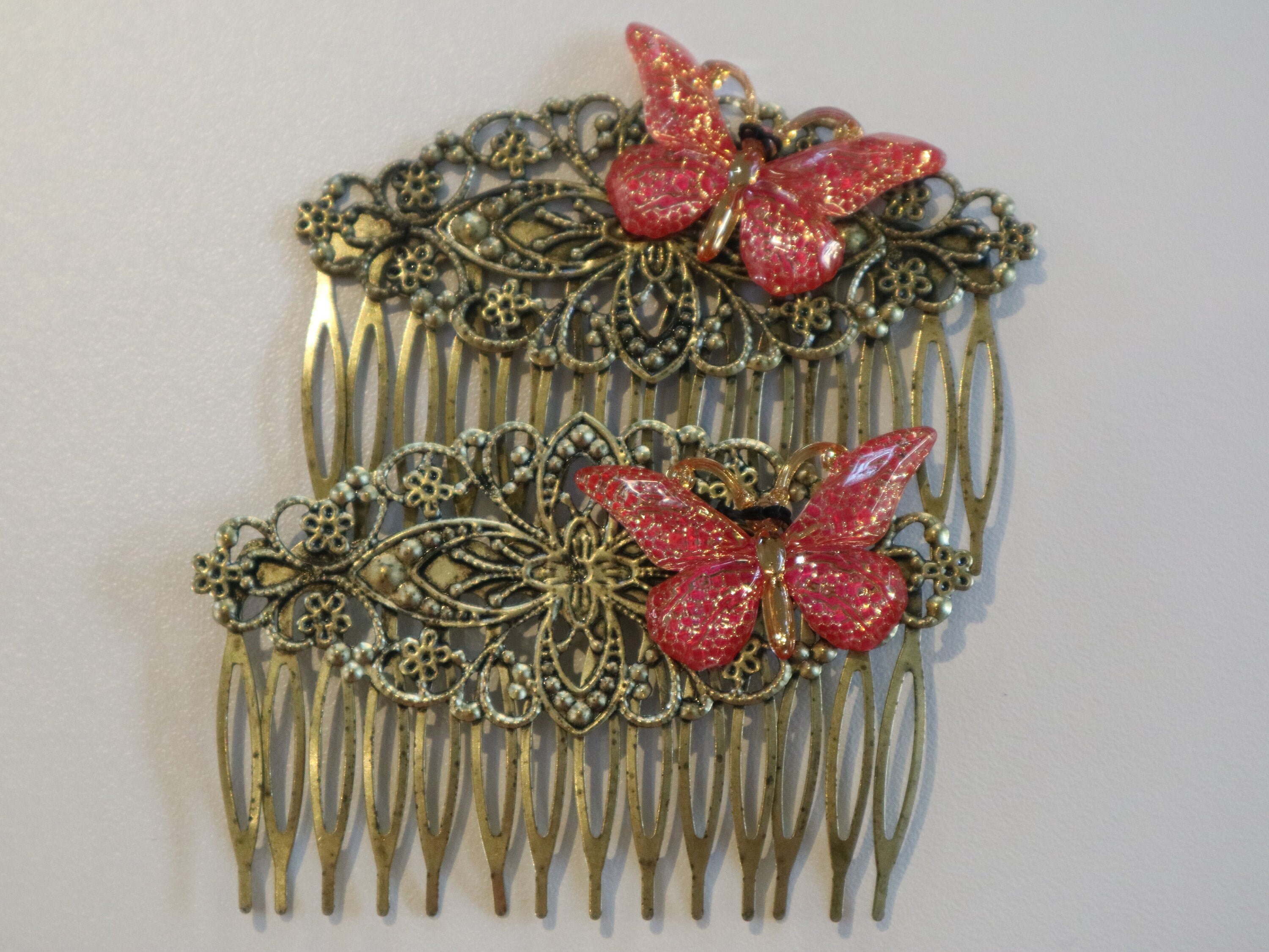 YUNNESS Elegante gioiello per capelli da sposa, regolabile, con strass, decorazione per capelli a forma di farfalla, per matrimoni e balli, Suggest a head circumference of 54-60cm, lega strass