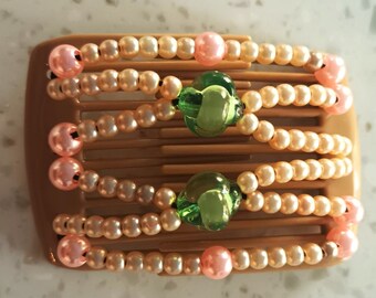 MINI  Original African Butterfly Hair  Comb,  Women's Multi-Wear Double Hair Accessory,  Butterfly Stretchy Beaded Hair Jewellery, Hair comb