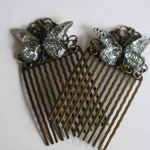 Peigne à cheveux simple pour femme - Pince à cheveux papillon - Cheveux décoratifs - Accessoire de cheveux victorien vintage doré doré - Pièce art déco