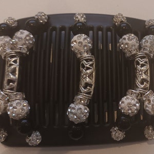 Original African Butterfly Haircomb, Women&#39;s Fashion Multi-Wear Double Hair Comb, Butterfly Stretchy Beaded Hair Comb, Butterfly Hair Clip.