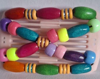 Mini Original African Butterfly Hair Comb,  Beaded Hair Accessory, Double Hair Comb, French Twist Holder, Bun Maker, Mother's Day Gift, Gift