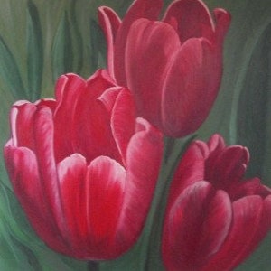 Tulip Flower Card, Greeting Card, Birthday Card for her, Birthday Card him, Greeting card for Teacher, Greeting Card Dad, FlowerArt Card