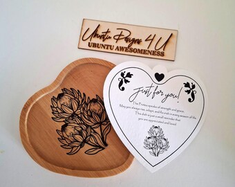 Flower Tray, Engraved Wooden Gift , South African Floral Keepsak, Jewelry Dish for Her, cute gift for friend, Mothers Day Gift