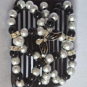 MINI  Original African Butterfly Hair  Comb,  Mother's Day Double Hair Accessory,  Butterfly Stretchy Beaded Hair Jewellery, Hair comb, Gift