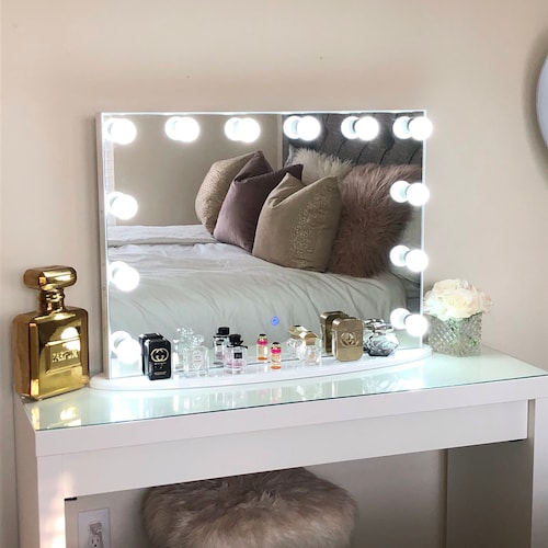White Vanity Mirror With Lights 32 X 28 Made in the USA Etsy