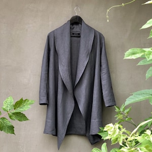 Grey Cape Blazer Etsy