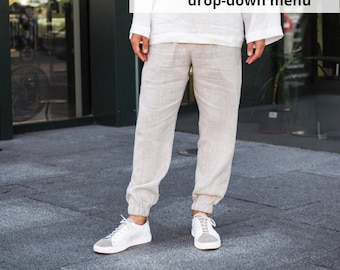 Linen pants for men, Lounge pants, Linen trousers, Mans organic pants, Natural flax trousers,  Pajama pants, Spring  Summer trousers