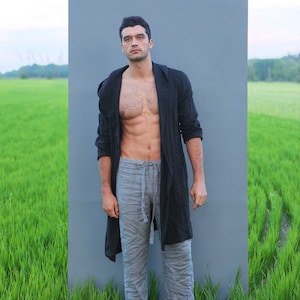 Straight linen pants, Mens trousers, Relaxed pants, Linen outfits, Gift for him, Harem pants, Flax pants, Yoga pants