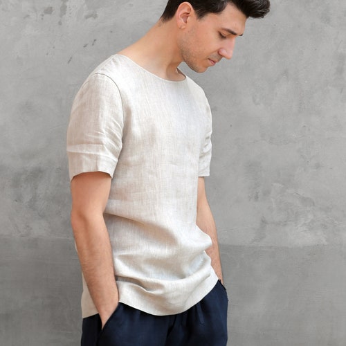 Mens Linen T-shirt Summer T-shirt Shirt for Men Organic - Etsy