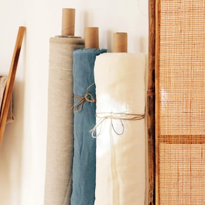 Natural linen fabric by the yard / meter. 100% linen fabric. Oeko-tex standard 100 certified.