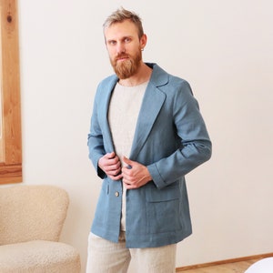 Mens linen blazer sale sales