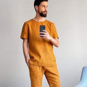 Mens linen t-shirt, Summer t-shirt, white t-shirt, Shirt for men, Basic t-shirt, Mens organic clothes, Stylish t-shirt, Natural shirt