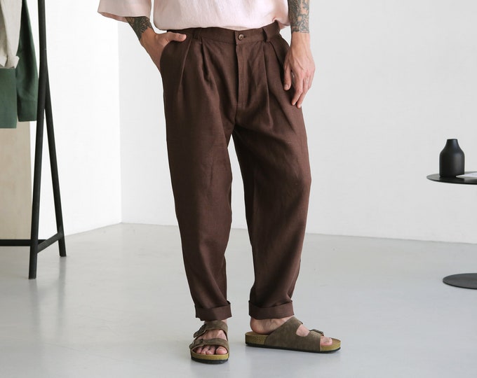 Linen shirt bathrobe basic linen pants organic by BlackFicus