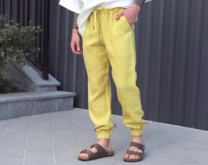 Linen shirt bathrobe basic linen pants organic by BlackFicus