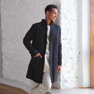 black trench cardigan