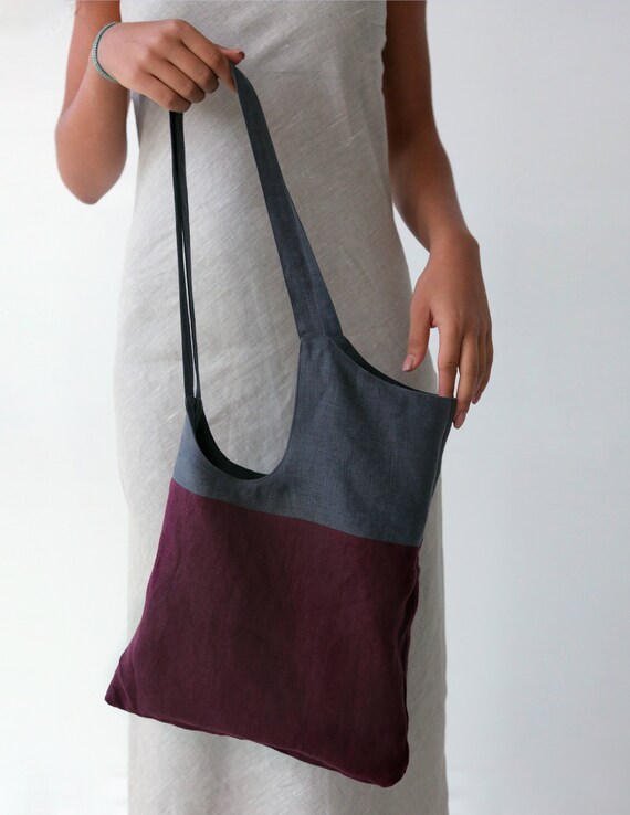Linen Tote Bag Zero Waste Beach Bag Organic Linen Shopper
