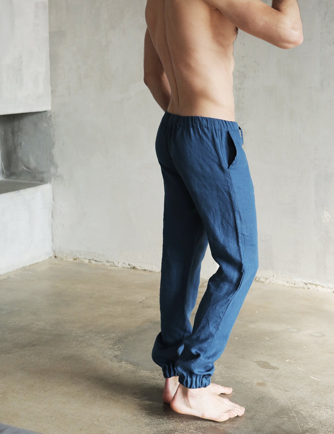 Mens linen pants Lounge pants Linen trousers Summer pants Etsy