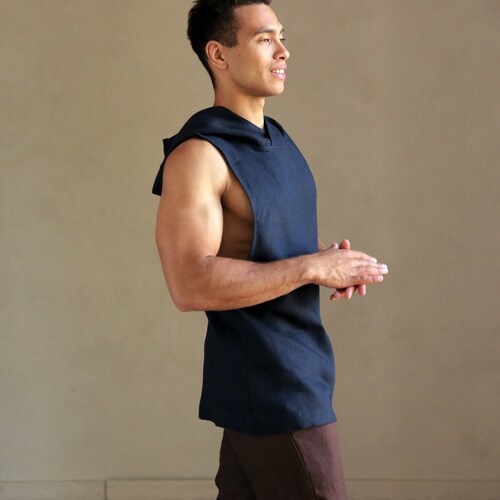 Mens Sleeveless Linen T-shirt Summer Shirt Shirt for Men - Etsy