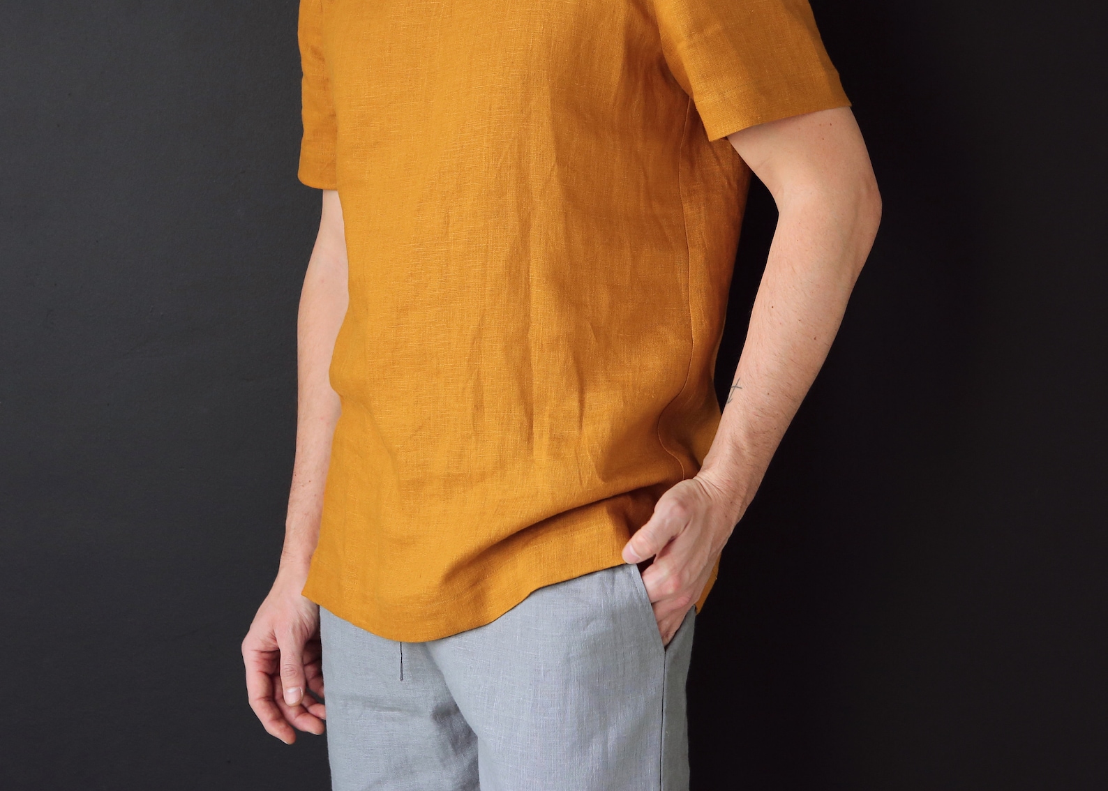 Mens Linen Tshirt Basic Tshirt Shirt for Men Stylish Tshirt Etsy