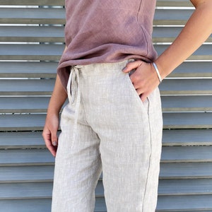 Natural Linen Pants, Summer Pants, Womens Pants, Beige Pants, Pajama ...