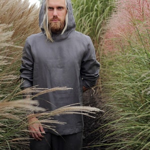 Mens Linen Hoodie, Summer Hoodie, Sweatshirt, Shirt for Men, Tracksuit ...