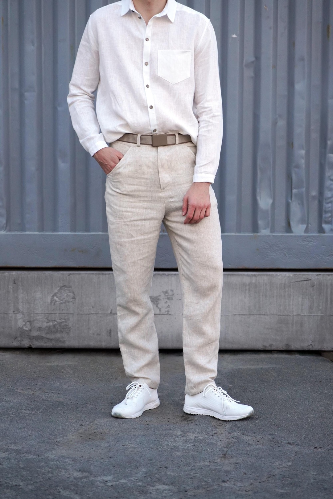Men's Classic Linen Pants | Natural main image 0