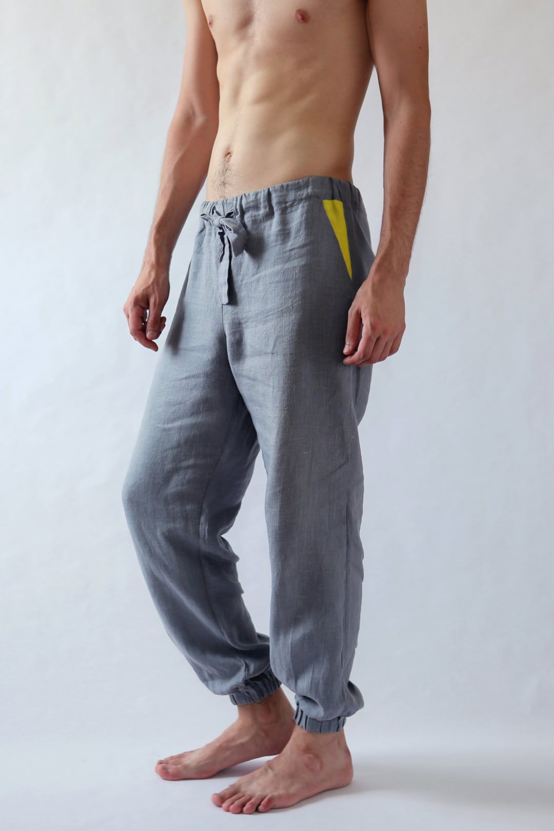 Men's Natural Herringbone Tailored Linen Pants – 1913 Collection