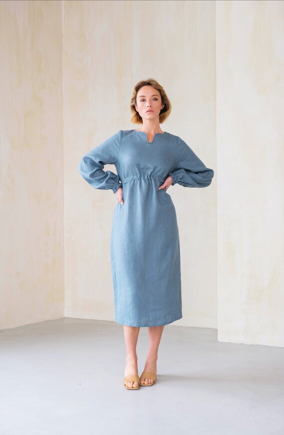 knee length dresses for ladies Allure Linen Dress | Bohomey