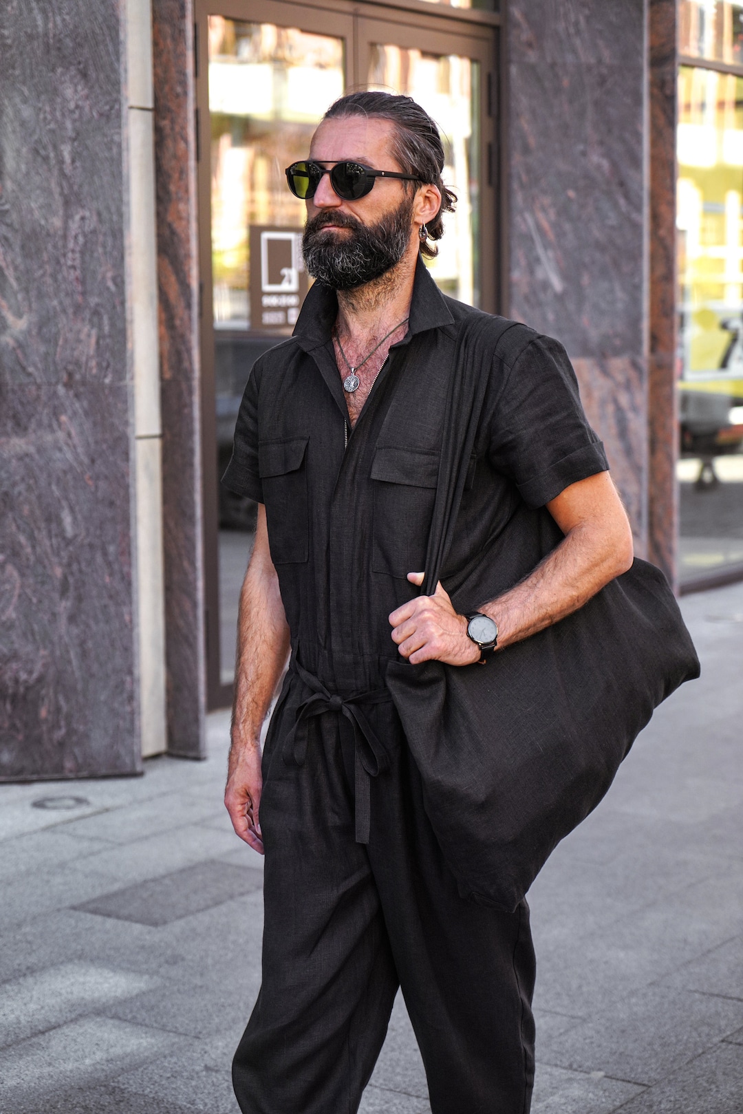 Mens Linen Jumpsuit Mens Overall Mens Romper Jumpsuit for - Etsy