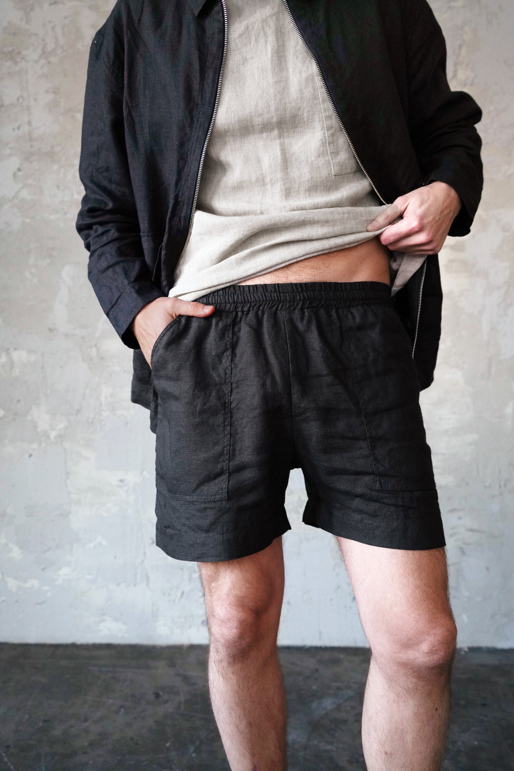 Mens Short Linen Shorts, Basic Shorts, Flax Linen Shorts, Shorts for ...