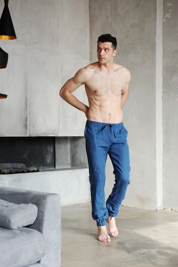 Mens linen beach trousers uk clearance