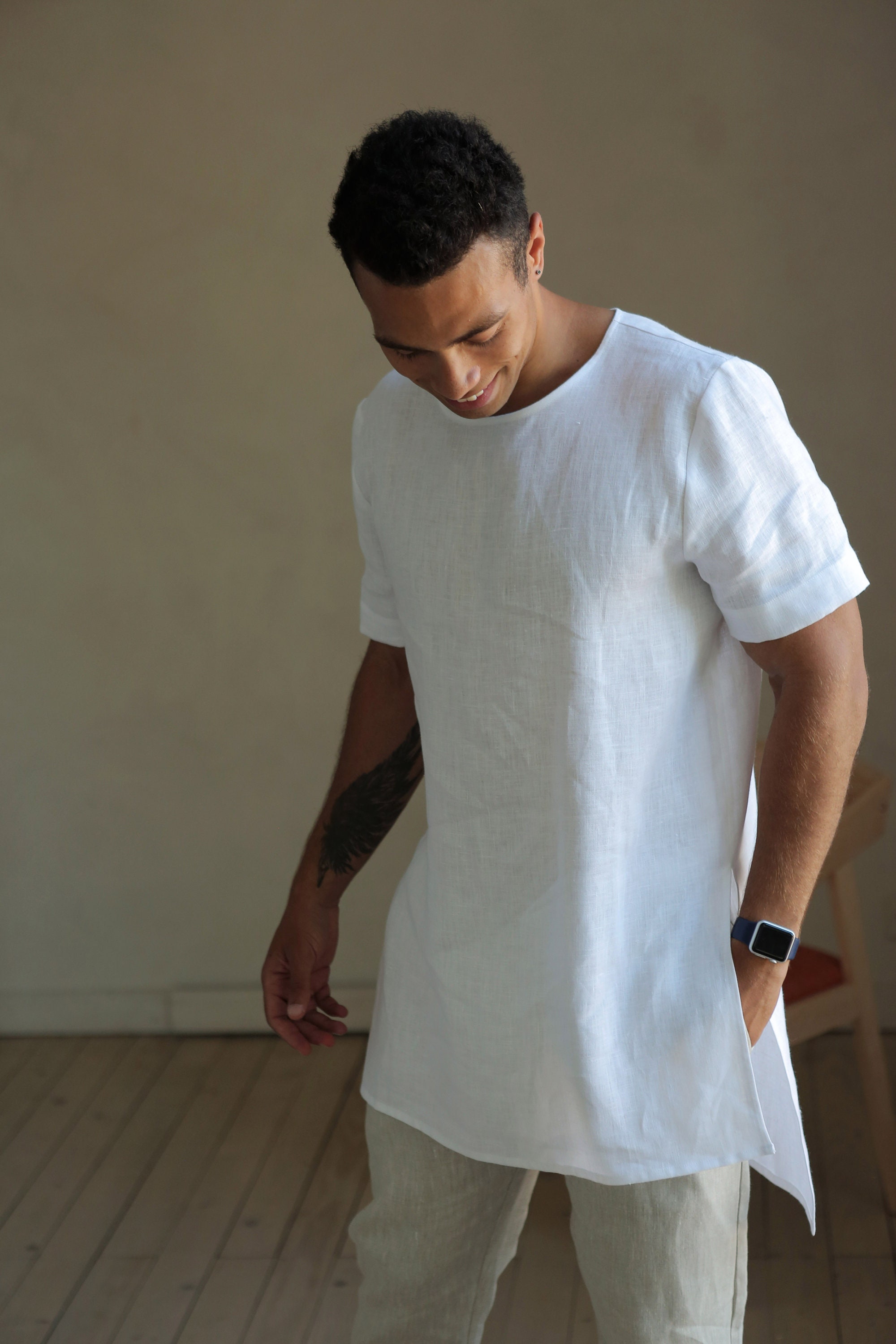 Maxi Mens Linen T-shirt Basic T-shirt Shirt for Men Stylish - Etsy