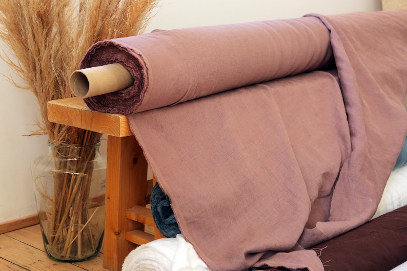 Natural linen fabric by the yard / meter. 100% linen fabric. Oeko-tex standard 100 certified. image 6