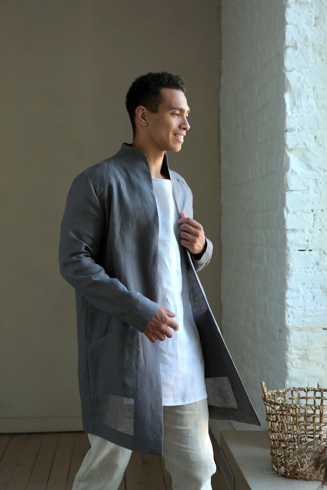 ジャケット・アウター still by hand linen coating shirt coat Still by Hand | MEN | Blue Button Shop