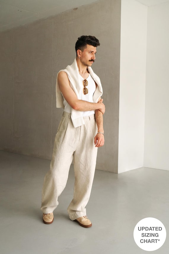 chinese dress ladies Men's Loose Drooping Casual Wide-Leg Trousers Suit Pants Fashion