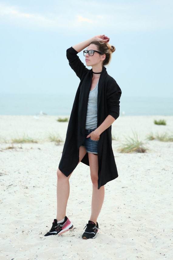 Long black shop summer cardigan