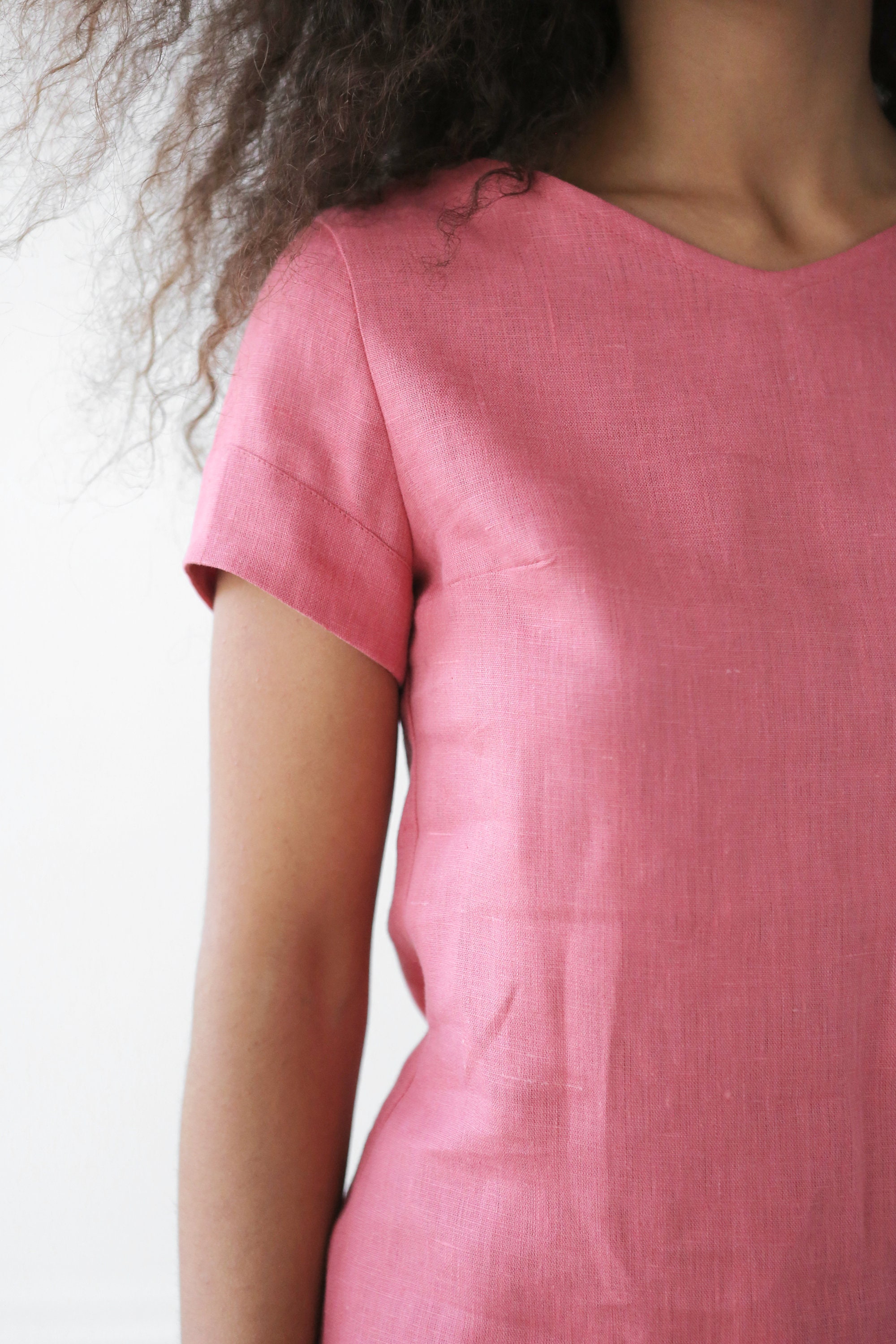 Linen Tshirt for Women Peach Color Tshirt Linen Blouse Etsy