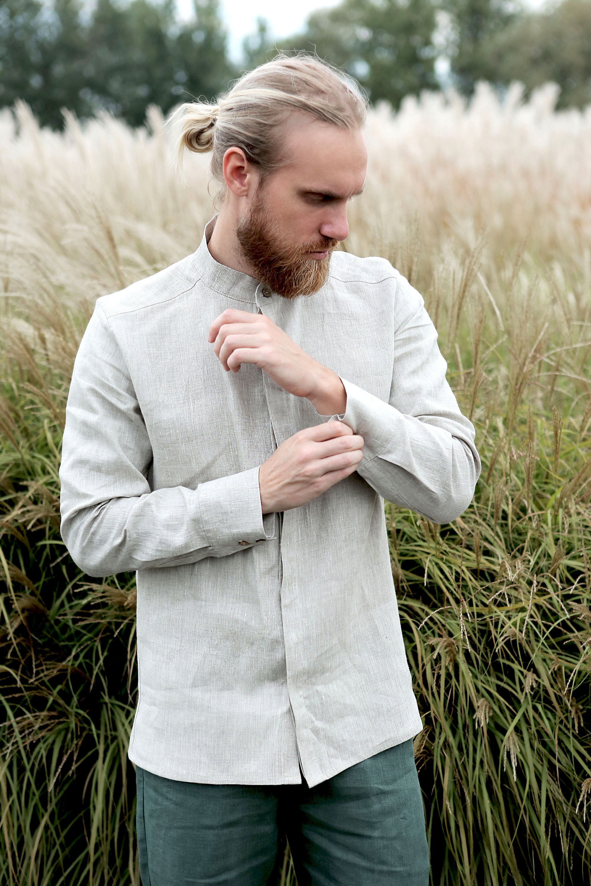 mens dress shirts hidden button down Mens linen hidden-button shirt, Shirt for men, Wedding shirt, Natural color shirt, Classic handmade, men's shirt, Natural linen Shirt