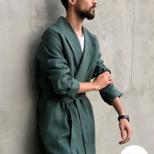 mens green dressing gown Men's Merino Wool Nightgown