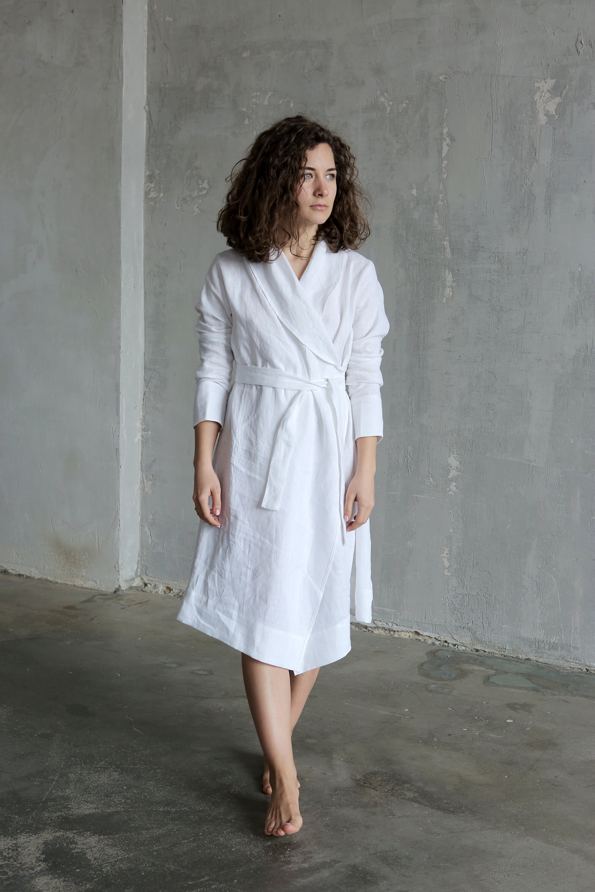 white linen dressing gown White Linen Bathrobes, Linen Gown, Wedding Bathrobe, Natural Bathrobe, Flax  Dress, Wedding Set, White Robe, Linen Loungewear
